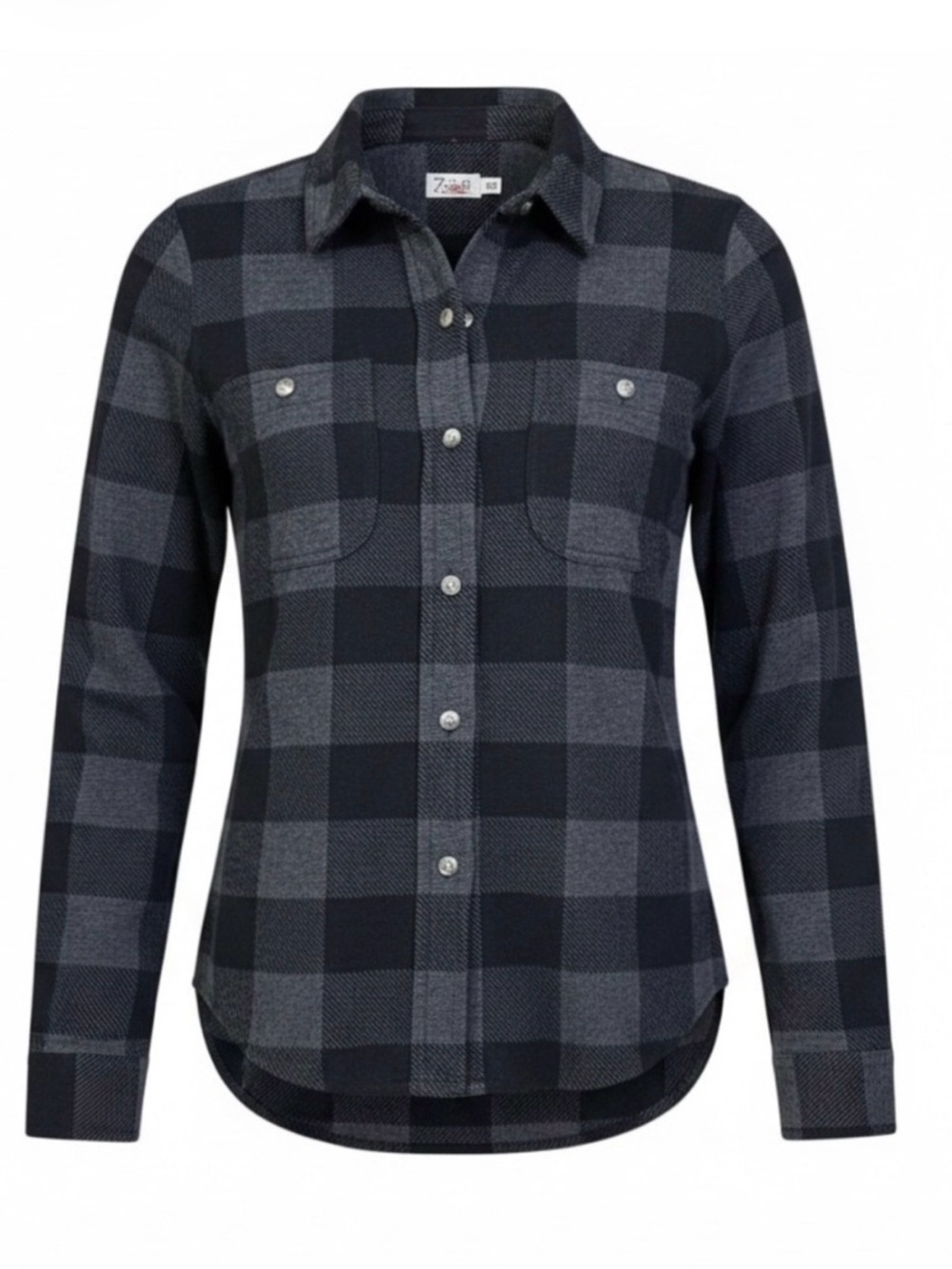 Faherty Heavy Flannel Plaid Shirt in Gray & Black Size Medium Like New